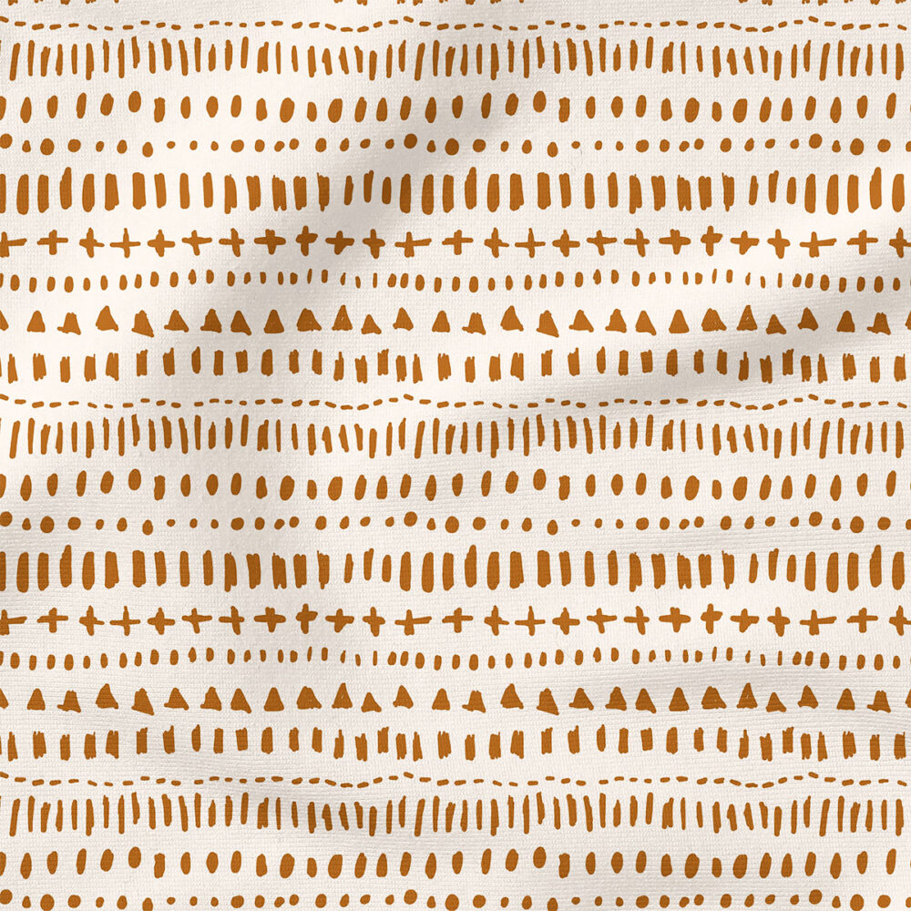 Sketchy Tribal (Copper Brown) | Children, Stripes and Shapes Fabric Design | Erin Kendal